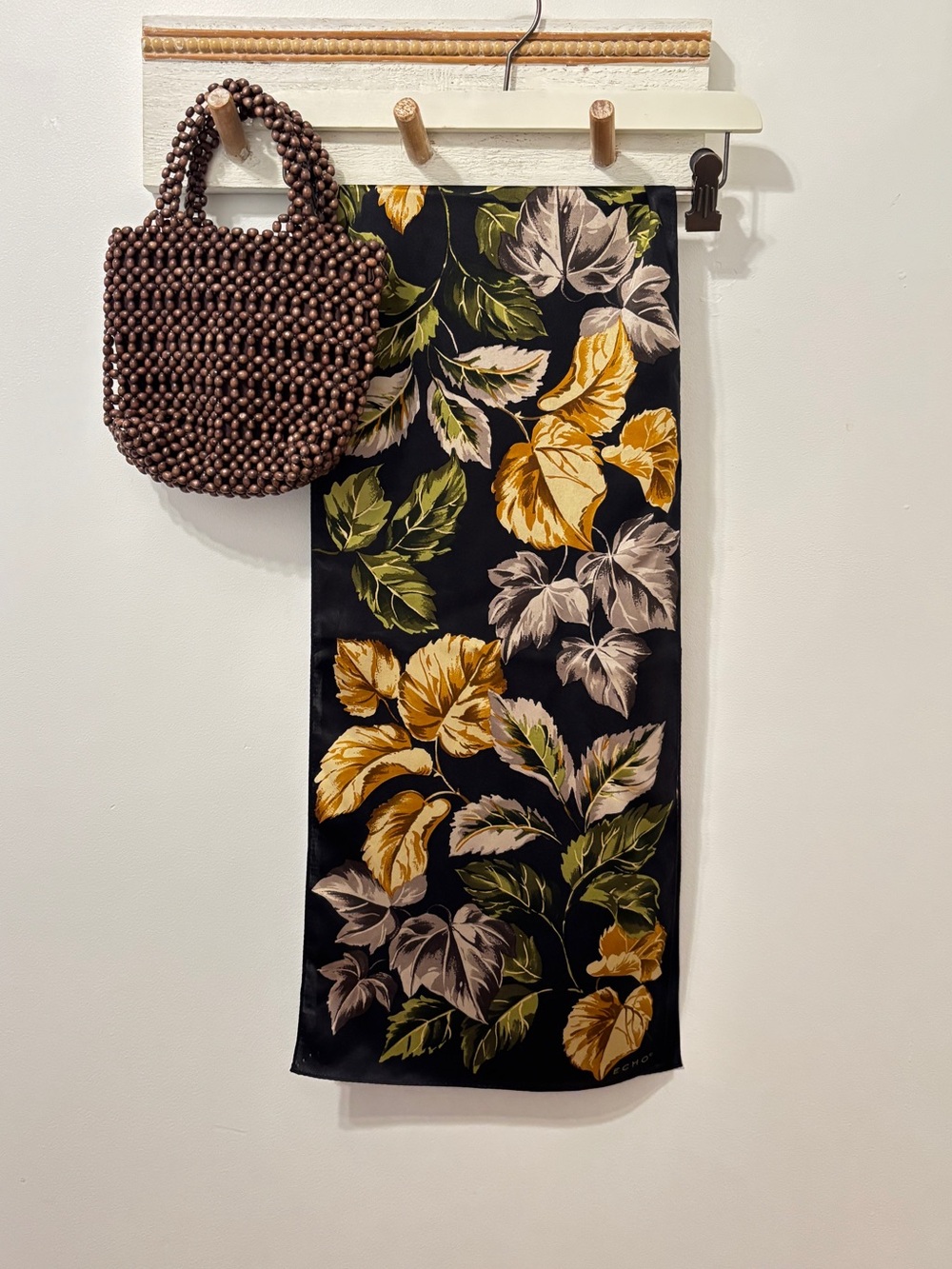 Vintage Echo Autumn Leaves Silk Scarf